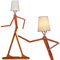 RELAX4LIFE Stehlampe, Stehleuchte mit Verstellbaren Gelenken, Humanoide Standleuchte mit Fußschalter & E27 Fassung, 160cm Standlampe Holz, Stehlampe für Wohnzimmer & Schlafzimmer