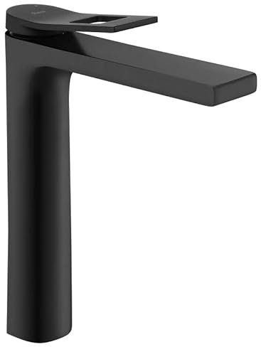 Rea Waschtischarmatur SOUL BLACK HAUT Wasserhahn Bad Badarmatur aus Messing Armatur für Waschbecken Badezimmer Mischbatterie Waschbecken Einhebel (Schwarz)