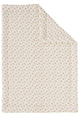 Noukie's Musselin-Decke – Babou & Kendi – Leopardenmuster – Ecru/Terracotta – 75 x 100 cm