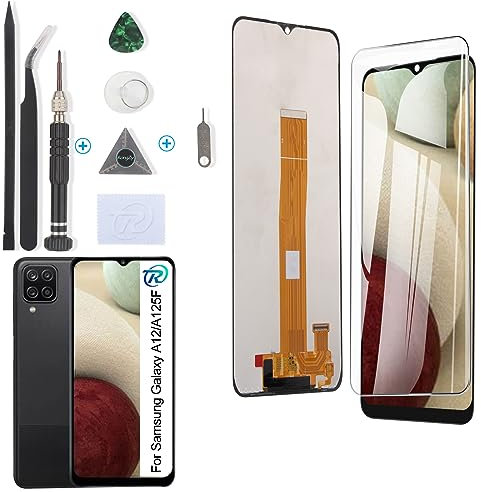 RongZy para Samsung Galaxy A12/A125F Reemplazo de Pantalla Táctil LCD + Compatible con Galaxy A12 el Kit de Herramientas de la Pantalla de Montaje del Teléfono(6.5'')