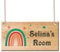 Personalised Bedroom Door Signs Wooden Room Décor Bedroom Accessories Rectangle Name Door Sign Plaques Custom Gifts for Christmas UV Printed with Any Name for Son Daughter Nephew Kids Baby (Design1)