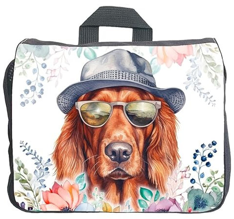 Cadouri Hundezubehörtasche mit Irish Setter - Aufbewahrungstasche mit Hunderasse für Hundebesitzer - originelles Geschenk - handgefertigt