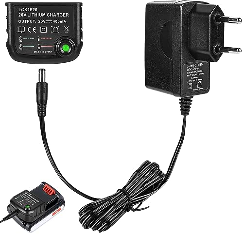 Caricatore da 18 V/20 V, compatibile con Black & Decker: caricatore 18 V/20 V, batteria agli ioni di litio BL2018 BL2018-XJ LBXR20-OPE LBXR20 LBX20 LBX4020 LBXR2020-OPE BL118 514 LB. XR16
