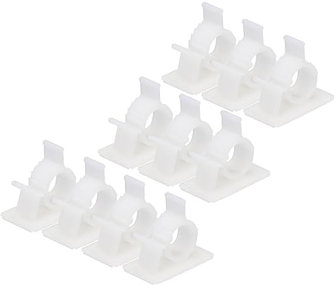 sourcing map 30Stk Kleber Kabel Leitung Clip PE Kordel Klemmen 10-13mm Einstellbar für USB Schnüre Mauskabel Netzwerk Kabel Weiß
