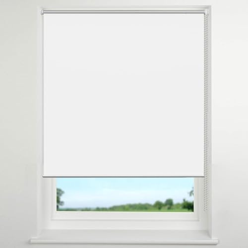 Doppelrollo Klemmfix Ohne Bohren 35 x 200 cm Hitzeschutz und Sichtschutz Fensterrollo Rollo Rollade Rollo Höhe Stufenlos Verstellbar für Fenster und Tür, Weiß
