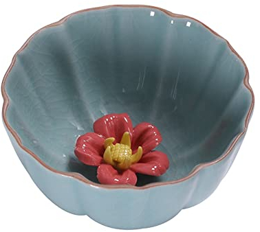 Tasse à thé à Fleurs pincées à la Main, Tasse de ménage en céramique, Tasse à thé de Type Fleur, Service à thé Individuel (D 5cm)