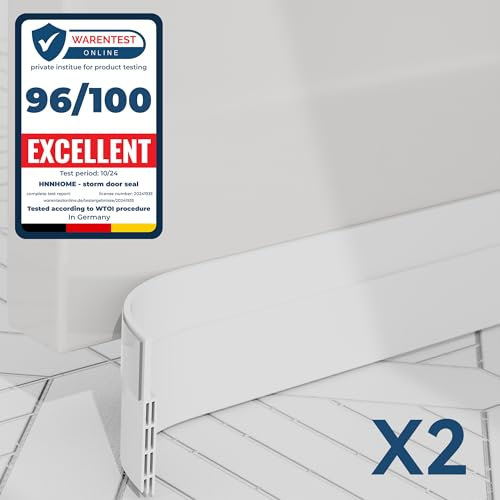 HNNHOME Draft Excluder for Doors, 1-Meter Self-Adhesive Draught Excluder for Bottom of Doors, Energy Saving and Soundproof Door Draft Excluder (White - 2 Pack)