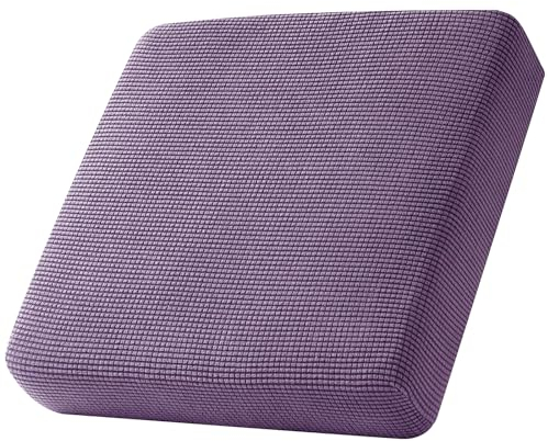 Sofa Sitzkissenbezug, Sofa Sitzkissenbezug Stretch, Elastischer Kissenbezüge, Husse Überzug Bezug Für Sofa Sitzkissen, rutschfest Stoff Tartan (Lila,1-Sitzer)