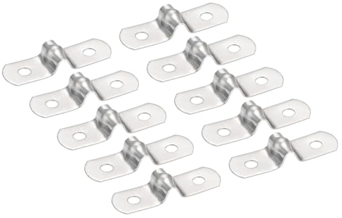 PATIKIL 0.9/5mm Starrer Rohr Riemen Klemme 30Stk 304 Edelstahl Zwei Loch U-Form Rohrschelle Rohrhalterung für Rohr Befestigung