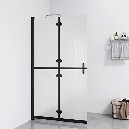 BAZZI Mampara de ducha plegable con puerta de ducha de cristal ESG, 80 x 190 cm