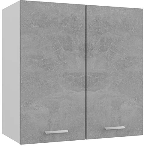 ShCuShan Mobile Pensile Grigio Cemento 60x31x60 cm in Legno Multistrato,Armadio cassetti,adatto a camera da letto, lavanderia, ripostiglio, garage