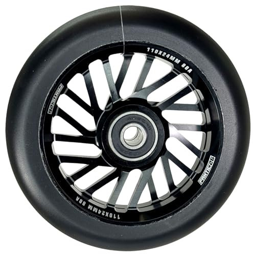 Fantic26 SBlade Hollow Stunt Scooter Rolle I Trick I Tret I Kinder I Roller I Wheel I 110mm I ABEC-11 I Schnell I Leise I Freestyle Schwarz
