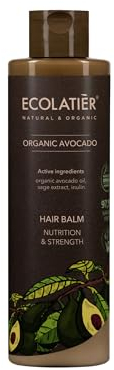 Haarbalsam, Bio-Avocado, ECOLATIER® 250ml - Nährstoffreich & Kräftigend, B, C, D, E Vitamine, Vegan - Feuchtigkeitsspendend, glättet & stärkt, für alle Haartypen
