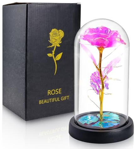 Lian Regenbogen Leuchten Rose in Einer Glaskuppel Geschenke für Mutter Frau | Geburtstagsgeschenke für Frauen, Muttertag Blumen Geschenke für Mutter Frau von Kindern Tochter Sohn Ehemann