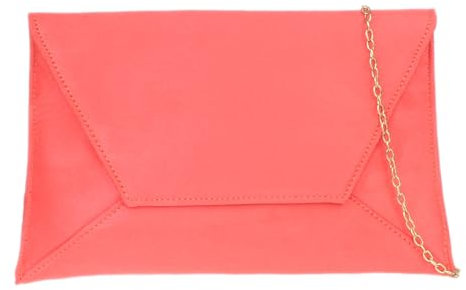 Girly Handbags Femme Pochette en daim unie corail