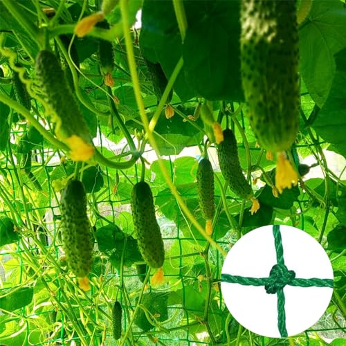 Svitzoot Filet pour Plantes grimpantes 1,8 x 2,7 m Filet pour Plantes avec 100 Cravates de Jardinage Vert Treillis pour Plantes grimpantes Filet pour Plantes grimpantes