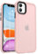 Kmofizle Coque pour iPhone 11 avec 2 Verre Trempé, Protection Antichoc Qualité Militaire, Etui iPhone 11 Translucide Mat Arrière Housse Fine Case, Rose