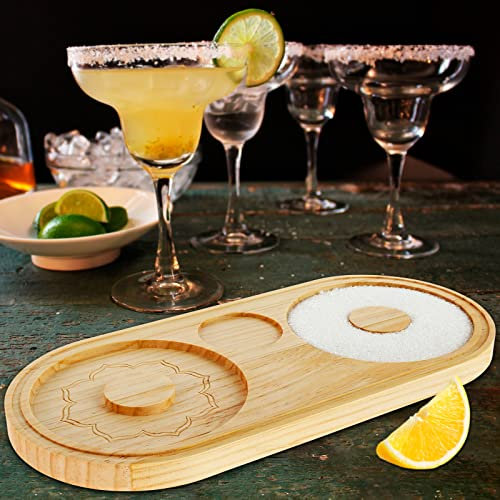 Abizarch Margarita Salzstreuer, wiederverwendbar, Bambus, Zucker, Salz, Rimmer mit Doppelteller, Glasränder, Salzbox, Gewürzbehälter, Barkeeper, Werkzeug für Cocktail und Margarita (grafische Zahlung)