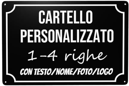 Pannello personalizzato, Targa con incisione personalizzata, cartello personalizzato da esterno con testo/nome/foto/logo/carattere per garage, hotel, parcheggio, scuola, giardino, indirizzo di casa