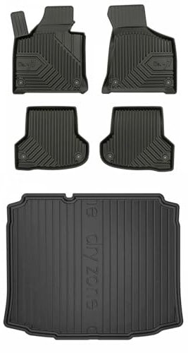 MOTOS Satz Gummifußmatten und Kofferraummatten passend für Audi A3 Sportback 8P 2003-2013 Hatchback, 5-türig, 2 Beifahrer Verbessern Sie Ihren Reisekomfort mit Antirutschmatte Auto 3D- Allwetter fußma