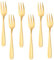 Buyer Star Lot de 6 fourchettes à dessert en acier inoxydable de 14 cm - Réutilisables - Pour maison, cuisine, restaurant, camping, pique-nique, gâteau, fromage - Doré