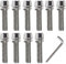 EIROVYA 10 Piezas Tornillos de Vástago de Bicicleta,1Llave hexagonal， M5x20mm Bicicleta Disco Freno Pinza Tornillos, Pernos de Vástago de Bicicleta con Arandelas, Tornillos para Potencia de Bicicleta