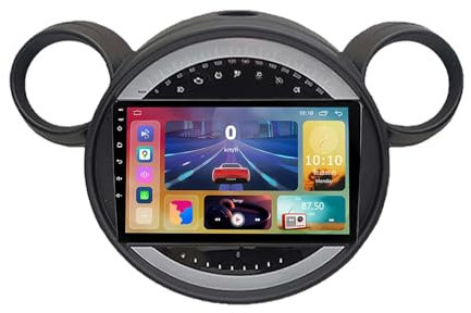 Double Din Car Radio Stereo Android 13 Bluetooth for BMW Mini Cooper R56 R60 R51 2006-2014,9 Inch Touchscreen Stereo Car with Voice Control Carplay Wifi Steering Wheel Control USB GPS(S2 2G+32G)