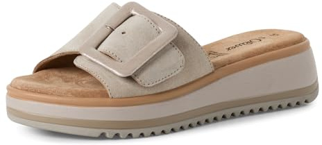 s.Oliver Damen Pantoletten aus Leder mit Schnalle, Beige (Beige), 39 EU