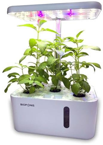 Bioponis - Eden Blanc - Potager d'Intérieur Hydroponique pour Plantes Aromatiques - 5 Emplacements de Culture
