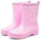 AONEGOLD Stivali da Pioggia in Gomma per Bambini Antiscivolo Impermeabili Stivali Resistente Comodi Rain Boot(Rosa,37-38 EU)