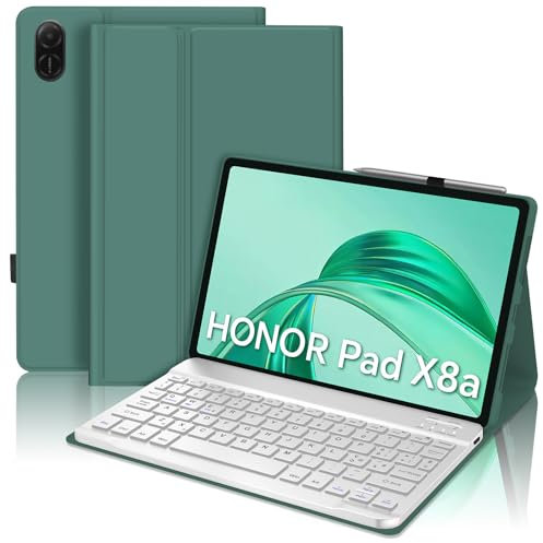 WINCHKING Funda teclado para Honor Pad X8a 11 - Funda con magnética Bluetooth Layout italiano - Verde oscuro