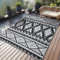 Homaxy Waterproof Outdoor Rug, Anti-slip Reversible UV Resistant Garden Rugs, Easy Cleaning Carpet Patio Area Rugs for Camping, Deck, Beach, Picnic, Backyard (120 x 180 cm, Black & White)