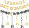 Girlande 18. Geburtstag Mädchen Junge - 42 Stücke Geburtstagsdeko Banner, Schwarz Gold Dekorationen Spiralen Hängedeko Happy 18th Birthday Hängende für Kinder Party