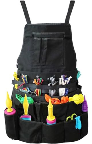 EHERDM Ballon-Organizer-Tasche mit mehreren Taschen, tragbare Arbeitstasche, multifunktionales Ballon-Werkzeug für Clown-Ballons, Entertainer, Ballon-Twister-Schürze