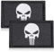 Skull Embroidered Patch, 2 Pieces Tactical Morale Stickers, Skull Hook and Loop Patch, Suitable for Backpacks, Jeans, Hats, Clothing Patches
