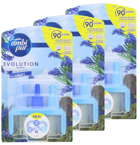 3 x Ambi Pur 3Volution Capri Lufterfrischer je 20ml Nachfüller Frischerduft