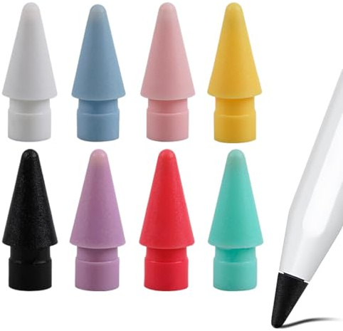 8 Pcs Punte Apple Pencil 2 & 1, Alta Sensibilità Punte Tips Ricambio Accessori per Apple Pencil 2a 1a Generazione e Apple Pencil Pro/USB C, Punta di Ricambio ad Alta sensibilità per Apple iPad Pencil