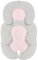 Baby Car Seat Pillow, Head and Body Support for Newborn Insert, 2 in 1 Reversible Baby Seat Cushion, Soft Stroller Insert for Car Seats, Baby Rockers, Prams and Swings (Grey Pink)