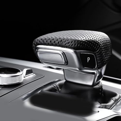 ZiStarlilife Eleganter schwarzer Schaltknauf für A4 B9 A5 Q7 und Q5 Modelle 2016–2019, perforiertes Leder mit verbessertem Griff (perforiert)