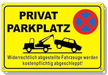 TAKULA Schild Privatparkplatz Parken Verboten,30 * 20CM Reflektierendes Metallschild aus Aluminium,Parkverbotsschilder für den Innen- und Außenbereich,Schilder Privatgrundstück