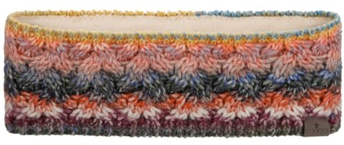 LIERYS Farelle Stirnband Damen - Ohrenschützer mit Wolle - Made in Germany - Headband mit Futter - Ohrenschutz mit Futter - Ohrenwärmer blau-gelb One Size
