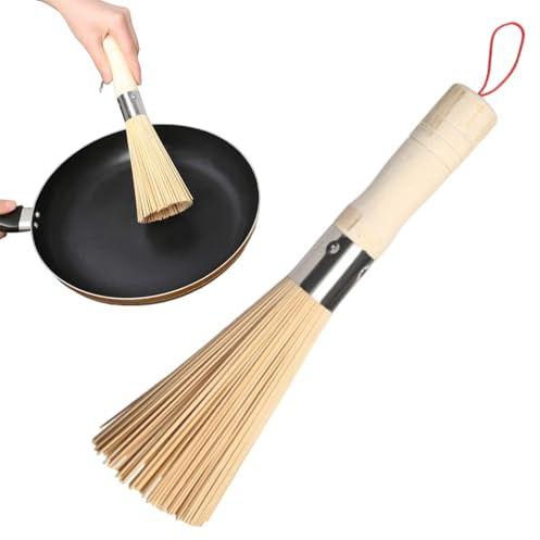 2 Stück Reinigungsbesen Wok Brush, Spülbürste Wood, Wok Bürste Set, Küche Reinigungsbürsten Für Reinigung Von Töpfen, Pfannen, Tellern Und Besteck