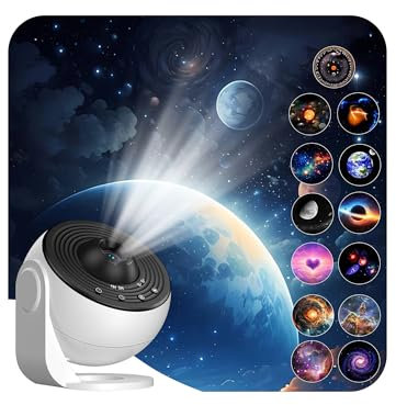Proiettore Stelle Soffitto 360° LED con 13 Dischi, Planetario per Bambini/Adulti, Luce Notturna Timer, Lampada Galassia per Camera e Cameretta (Ideale Proiettore Soffitto)