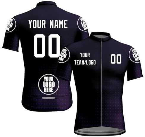 HGWOPGASD Maglie da Ciclismo da Uomo, Top da Ciclismo a Maniche Corte, Squadra di Ciclismo Personalizzata, Abbigliamento da Ciclismo con Il Tuo Nome e Il Tuo Logo.