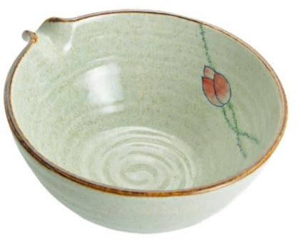 KiBcsLic Cuenco de Cerámica para Matcha, Recipiente para Condimentos con Vertedor, Almacenamiento Portátil