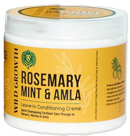 Wild Growth Rosemary Mint & Amla Leave-In Conditioning Crème – 16 oz – Moisturizes, Detangles & Strengthens Hair – Lightweight Daily Leave-In for Growth & Scalp Health – For All Hair Types