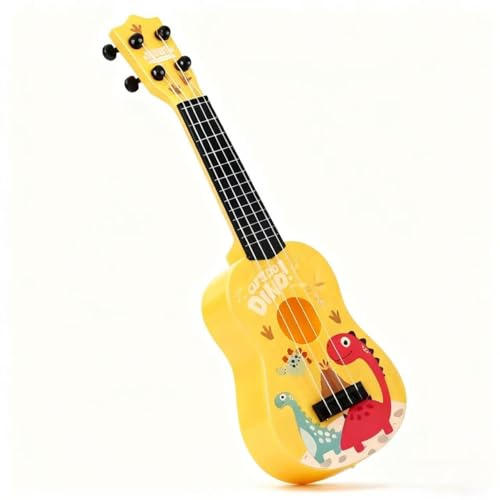 42cm Chitarra per bambini Con 4 corde regolabili, Mini Ukulele per Bambini, Chitarra Ukulele Giocattolo, Musica Giocattoli Educativi Regalo Per ragazzi ragazze (Giallo)