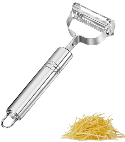 YIPFEN 3-en-1 Éplucheur et Coupe-Julienne Original, Econome Multifonction en Acier Inoxydable, Découpe Idéal pour Salades et Nouilles de Légumes, Coupeur de Spaghettis de Courgette