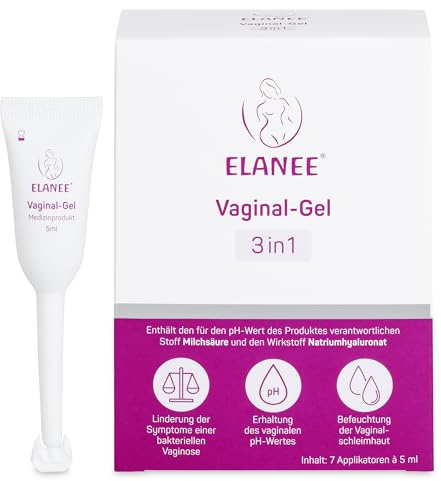 ELANEE Vaginal-Gel 3in1 bei bakterieller Vaginose, 7 Einmal-Applikatoren | Medizinprodukt: zur Linderung der Symptome einer bakteriellen Vaginose, Erhaltung des pH-Wertes, Befeuchtung der Schleimhaut