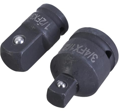 Pack of 2 Socket Converter Adapter 3 / 4Inch to 1 / 2Inch & 1 / 2Inch to 3 / 4Inch for Enhances Tool Compatibility Easy Carrying Heavy Duty Socket Adapter